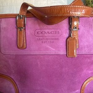 Pink suede Coach bag